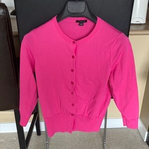 Ann Taylor button up cardigan sweater pink, Barbiecore, XS